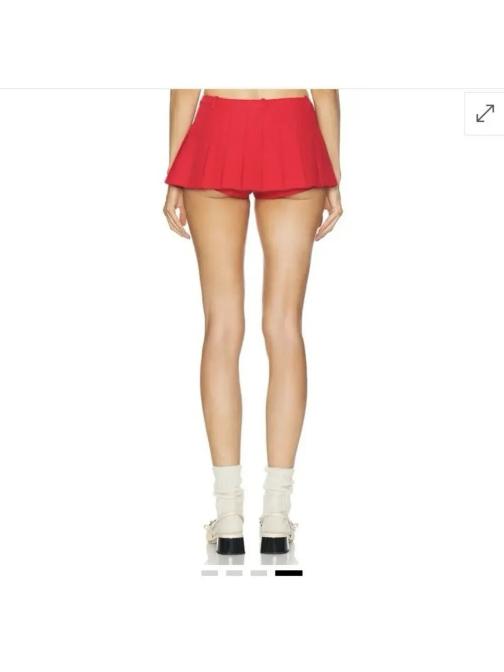Sandy Liang Franc Micro Skort Mini Pleated Red - Picture 12 of 13